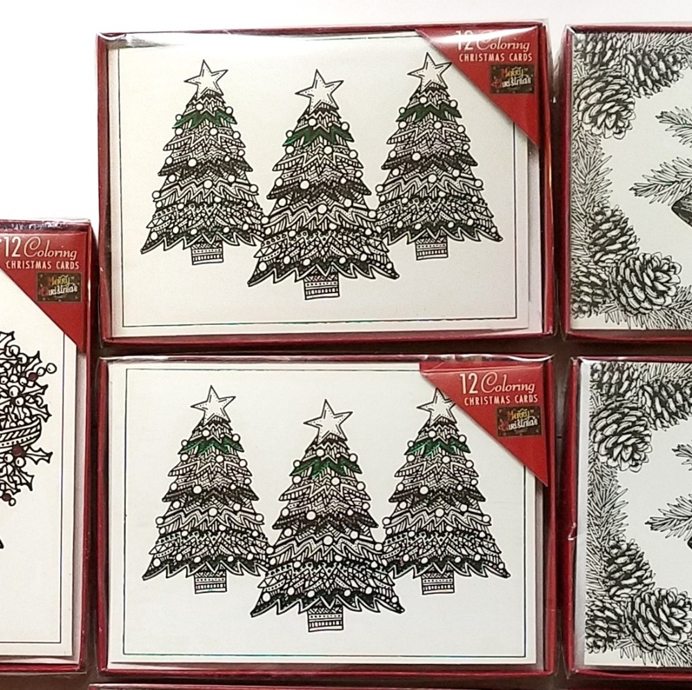 Coloring Christmas Cards 7 sets of 12 cards - Picture 3 of 8